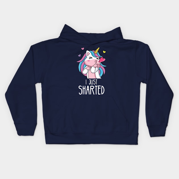 Im a unicorn and I just sharted, sorry! Kids Hoodie by Crazy Collective